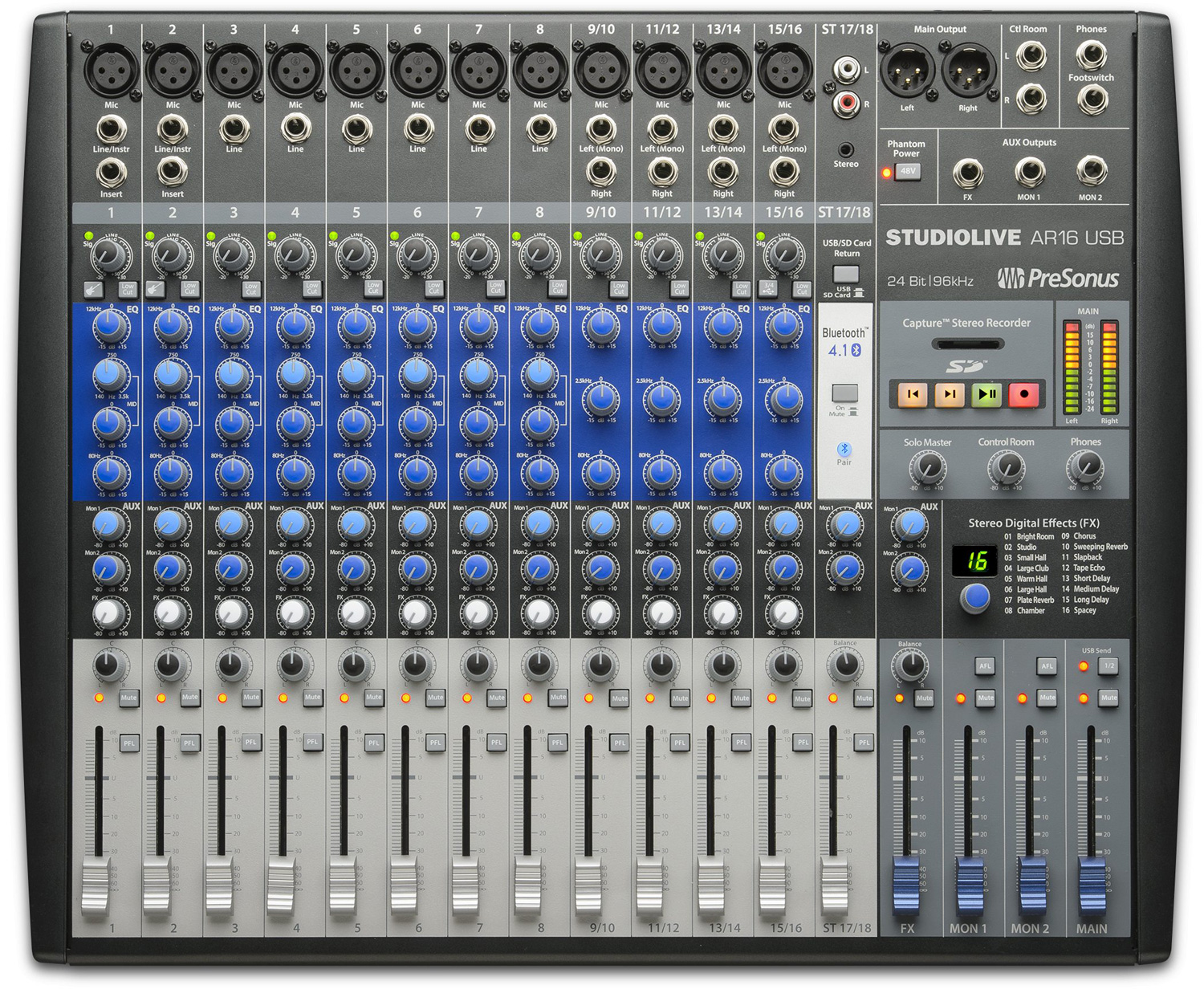 PreSonus AR16 USB : presonus studiolive ar16 usb top big
