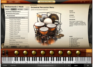 Orchestral Percussion Menu MP2 Screenshot
