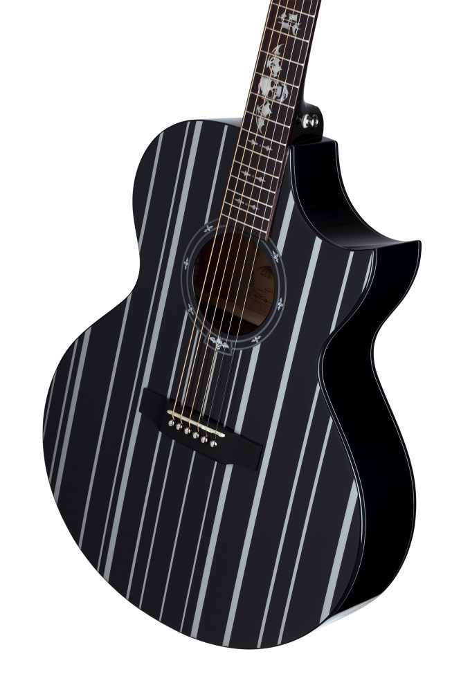 Schecter SYN AC GA SC : synyster gates ac ga sc striped downshot high