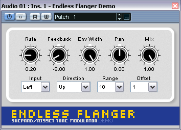Effets et p&eacute;riph&eacute;riques de studio : Endless flanger