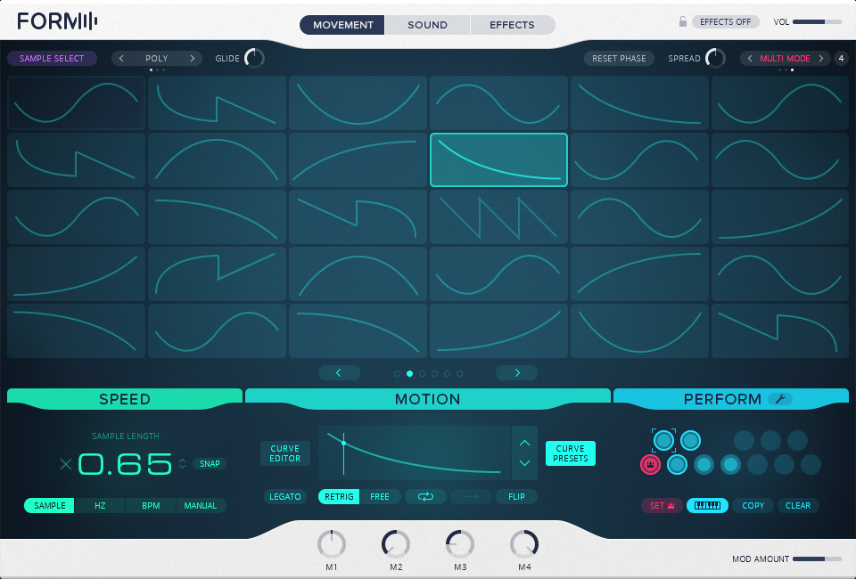 Native Instruments Form : NI FORM screenshot CurvePresets