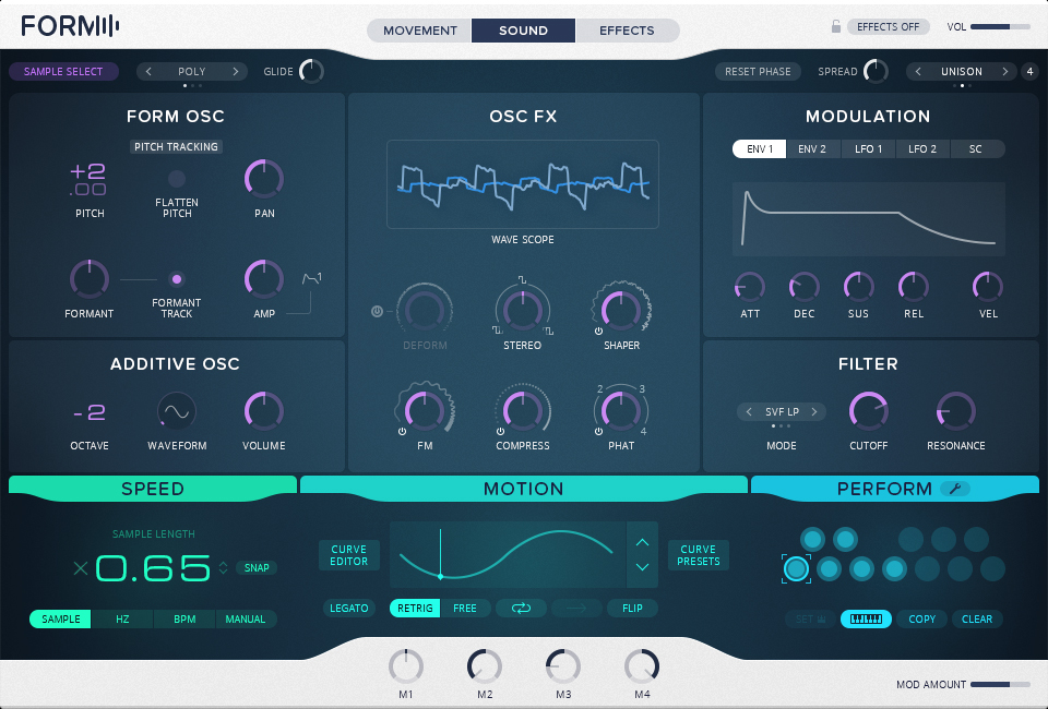 Native Instruments Form : NI FORM screenshot SoundPage