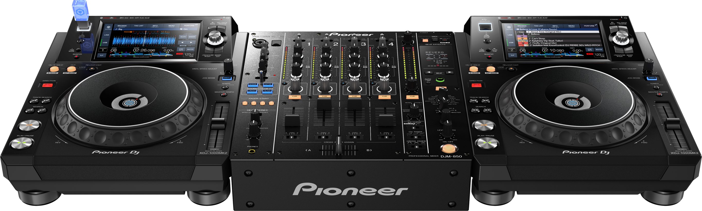 xdj 1000mk2 djm 850 usb front
