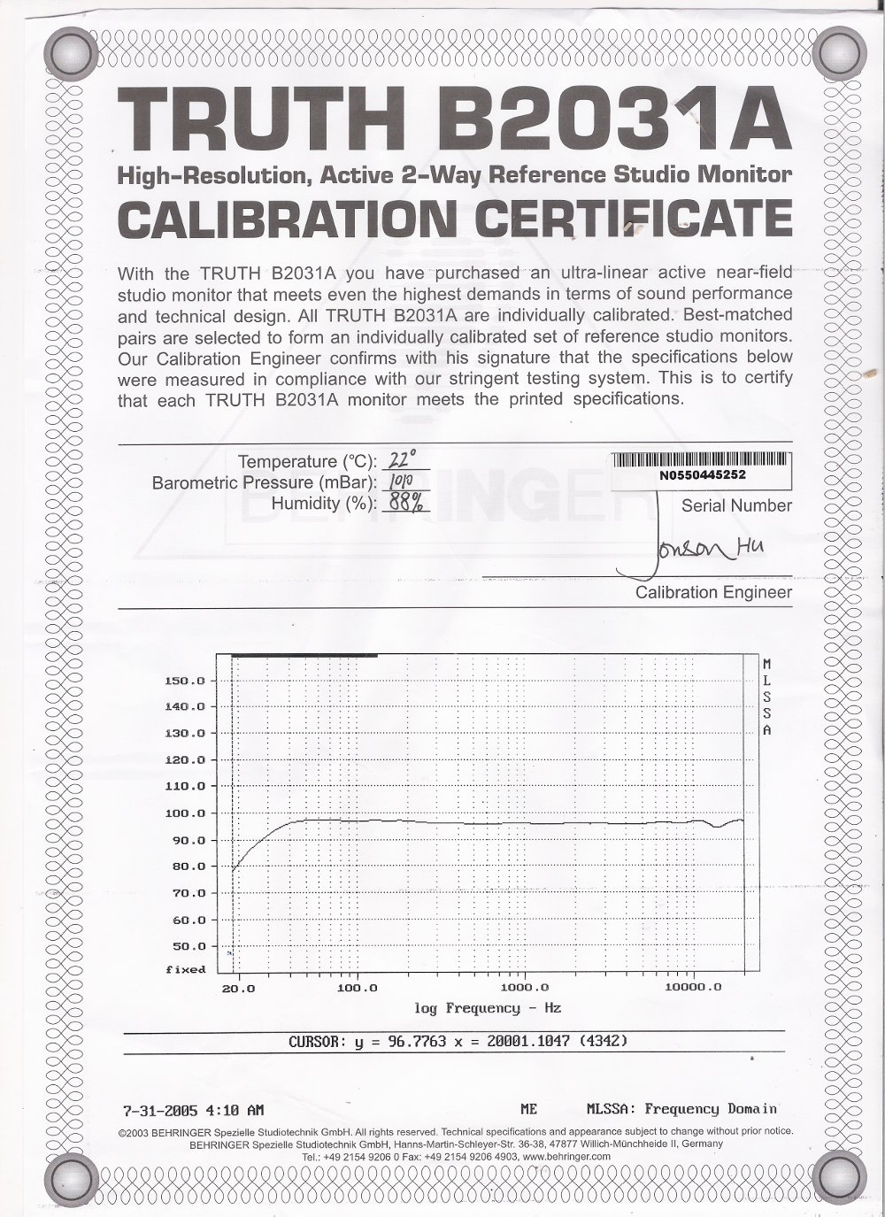 Behringer Truth B2031A