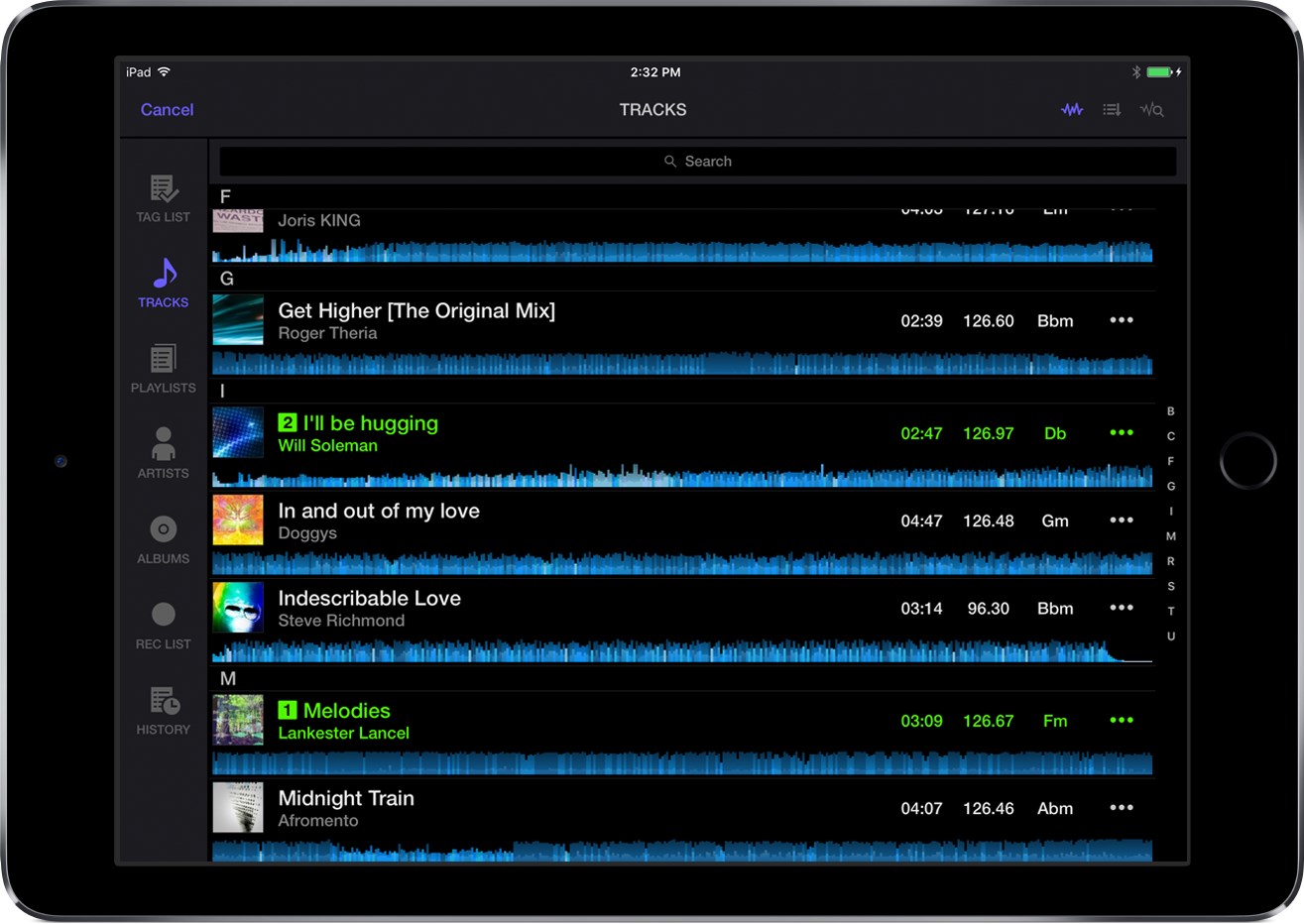 Pioneer WeDJ : WeDJ browse