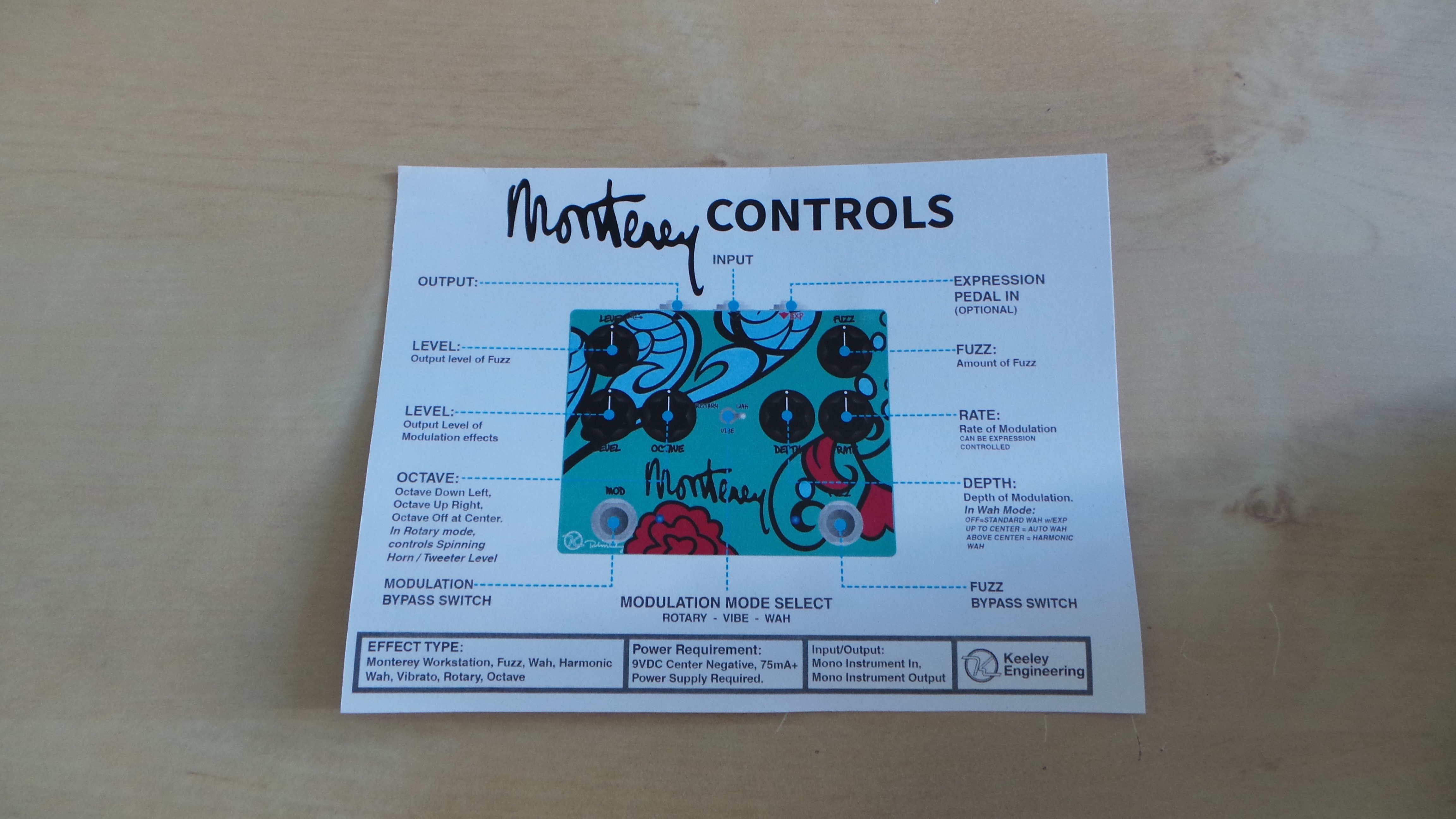 Keeley Electronics Monterey Rotary Fuzz Vibe : Test Keeley Monterey Photo 2