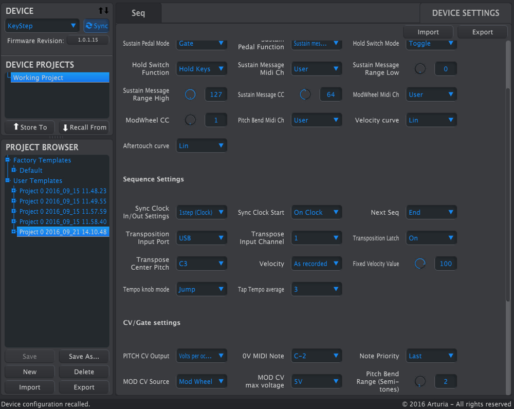 Arturia KeyStep : MCC