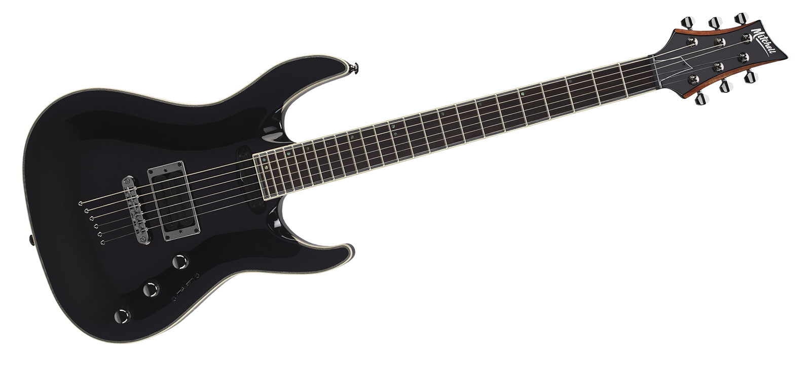 Mitchell Guitars MD400 : MD400BK angle 1600