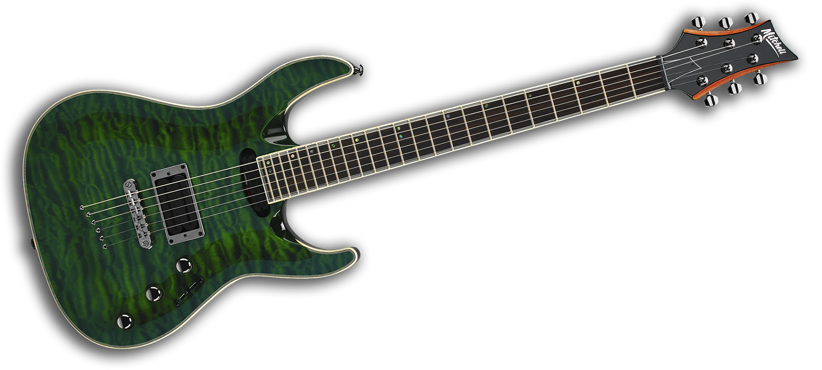 Mitchell Guitars MD400 : MD400QFG angle 1600