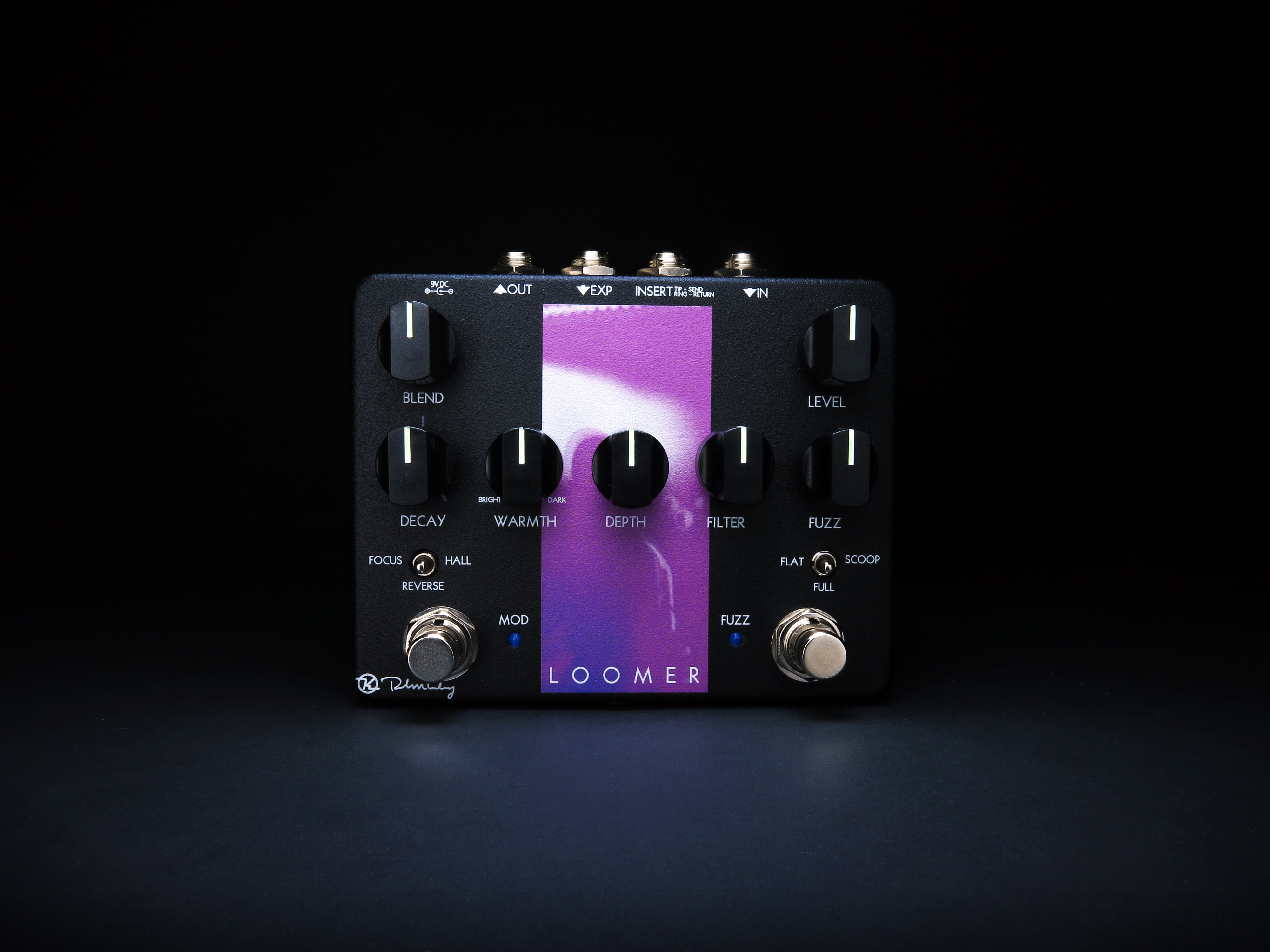 Loomer Workstation Fuzz Reverb Face Black Keeley