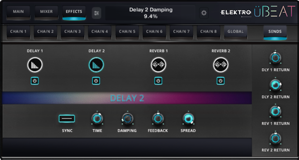 Umlaut Audio uBeat Elektro : uBEAT Elektro Screenshot Sends D grande