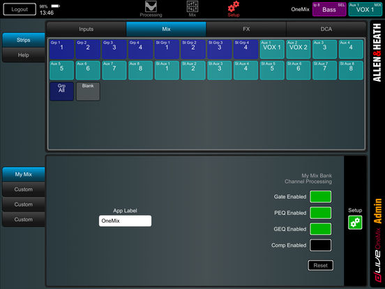 Allen &amp; Heath dLive OneMix : dLive OneMix GUI 4
