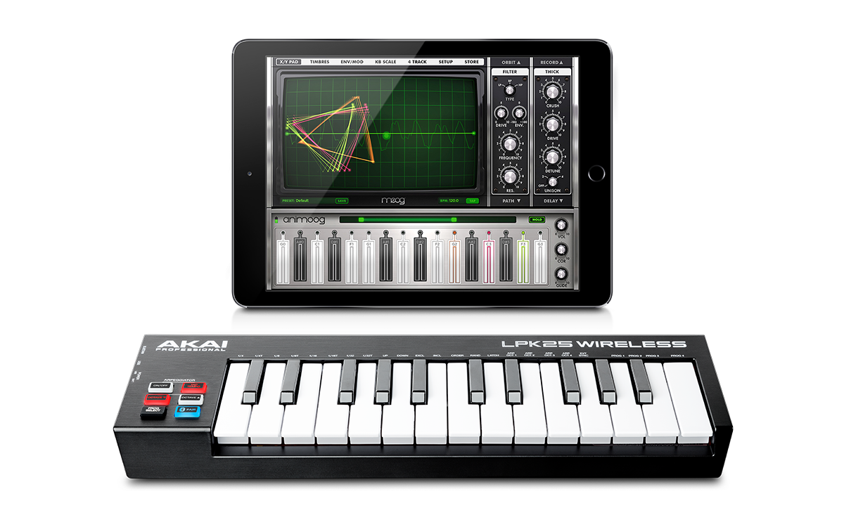 Akai LPK25 Wireless : LPK25Wireless front iPad 1200x750