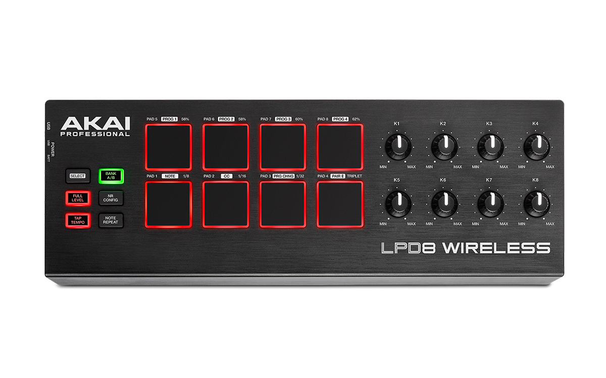 Akai LPD8 Wireless : LPD8Wireless ortho 1200x750
