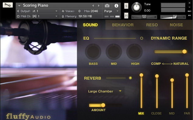 Fluffy Audio Scoring Piano : Scoring Piano GUI
