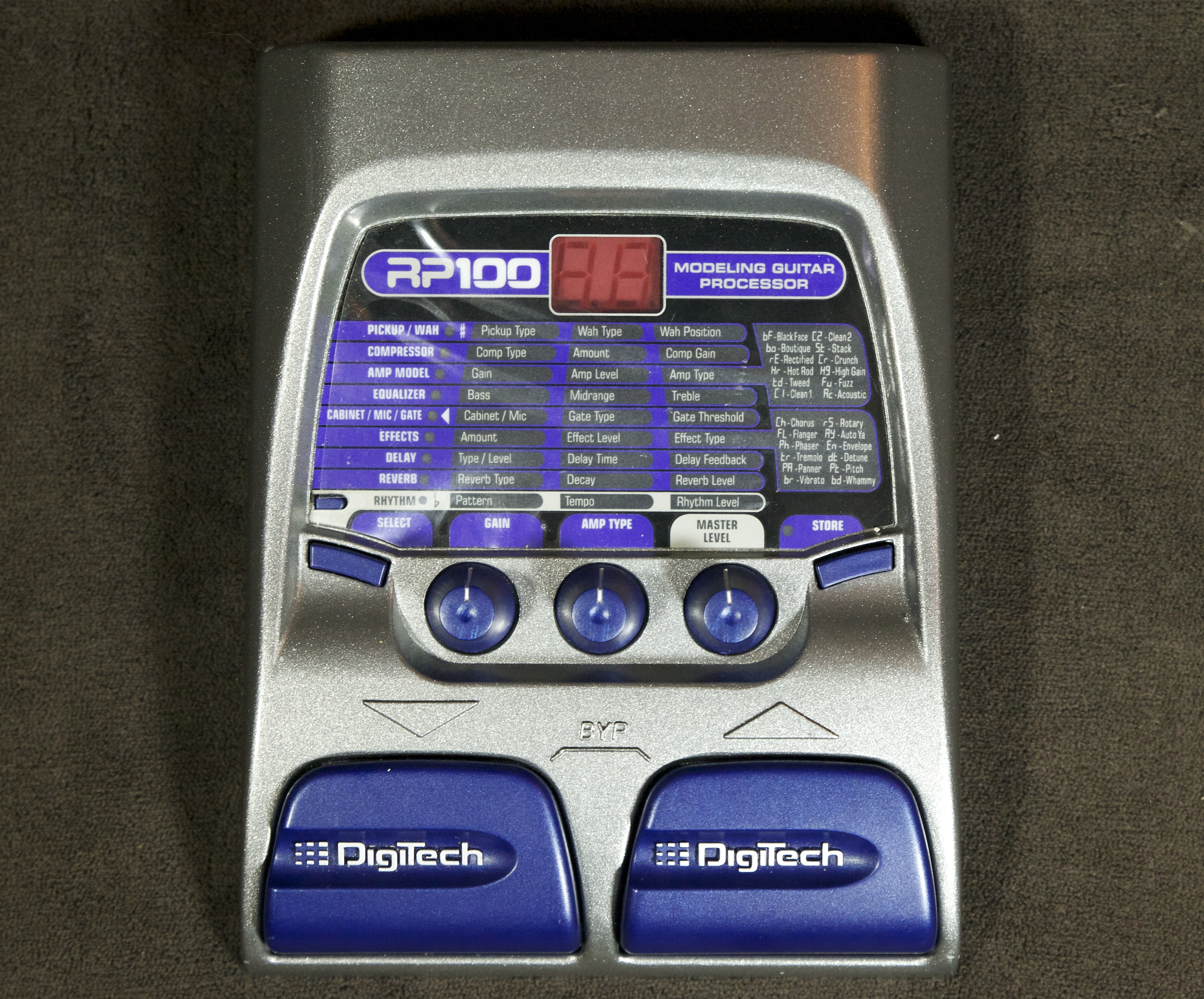 digitech rp100 modeling guitar processor