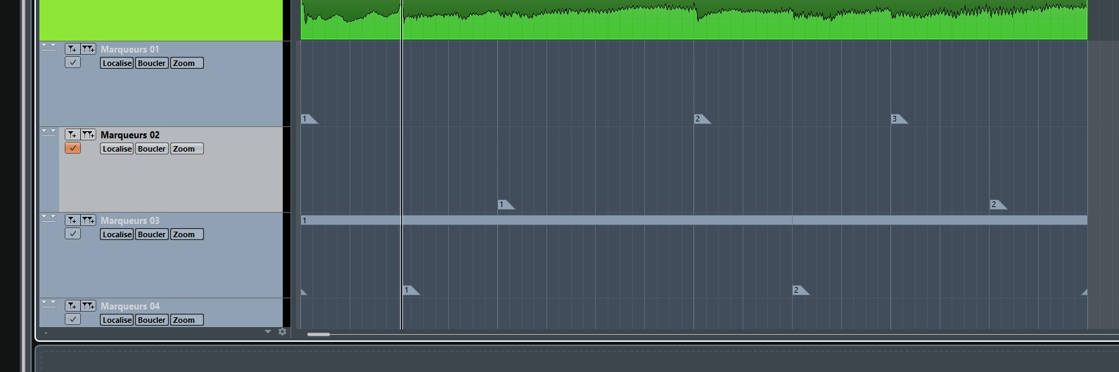 Steinberg Cubase Pro 9 : marqueur