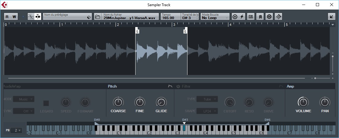 Steinberg Cubase Pro 9 : samplertrack