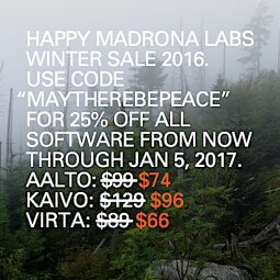 Madrona Labs : winter sale 2016 Madrona Labs : winter sale 2016