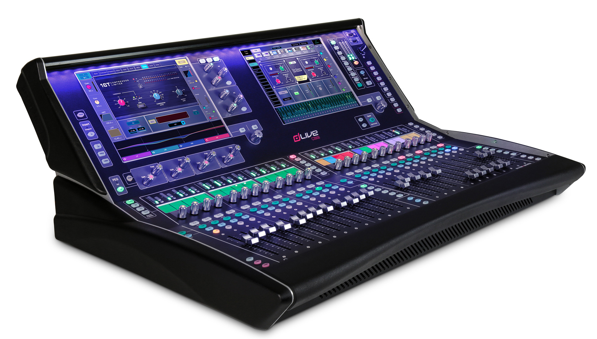 Allen &amp; Heath C3500 : dLive C3500 3quarter Right Purple Lights