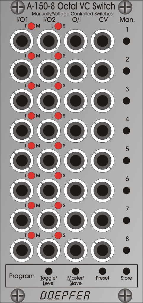 Doepfer A-150-8 Octal Manual/CV Programmable Switches : A1508 HR