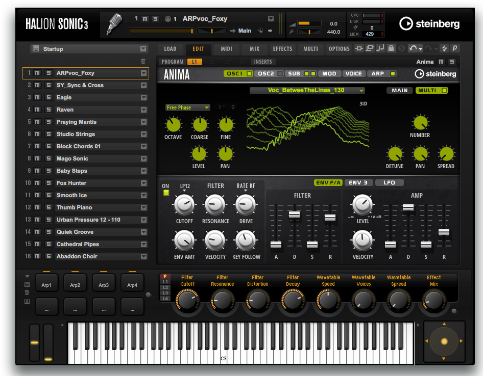 Steinberg HALion Sonic 3 : HALion Sonic 3 screen