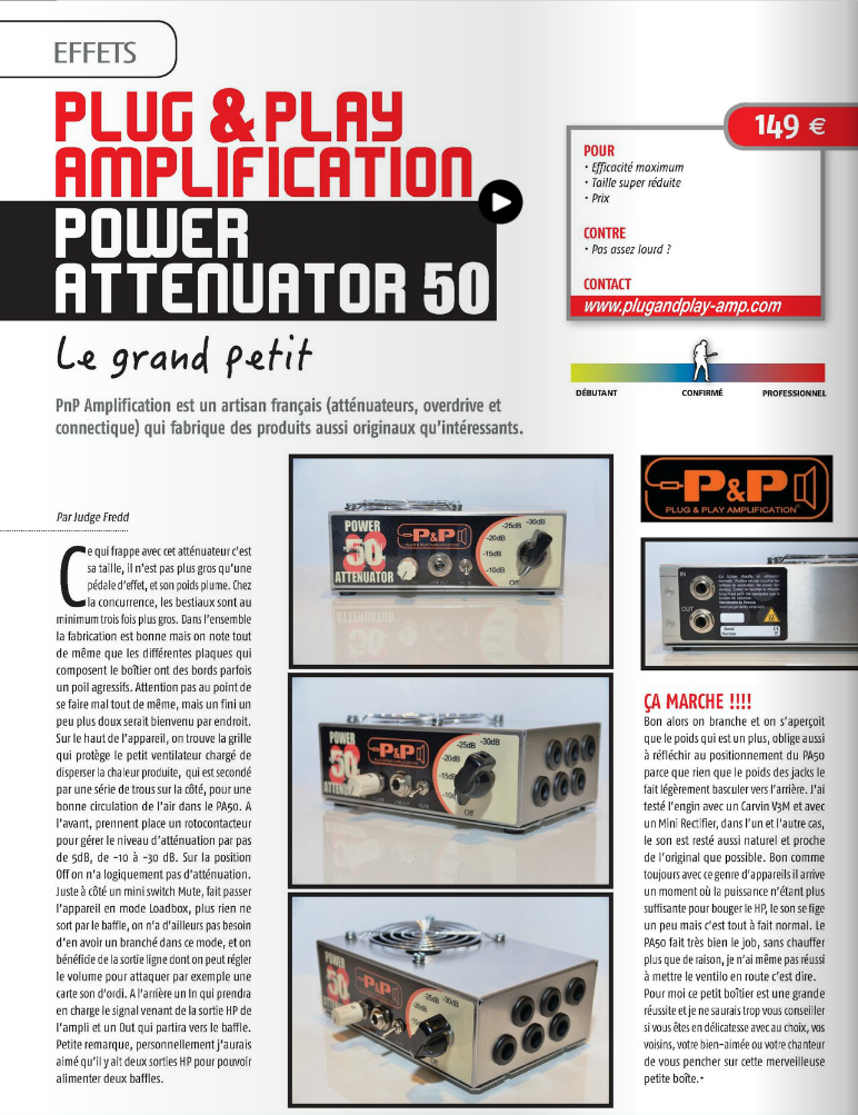 Plug & Play Amplification Power Attenuator 50 II