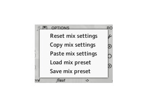 Mix settings