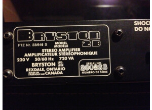 Bryston 2B STEREO AMPLIFIER (91171)