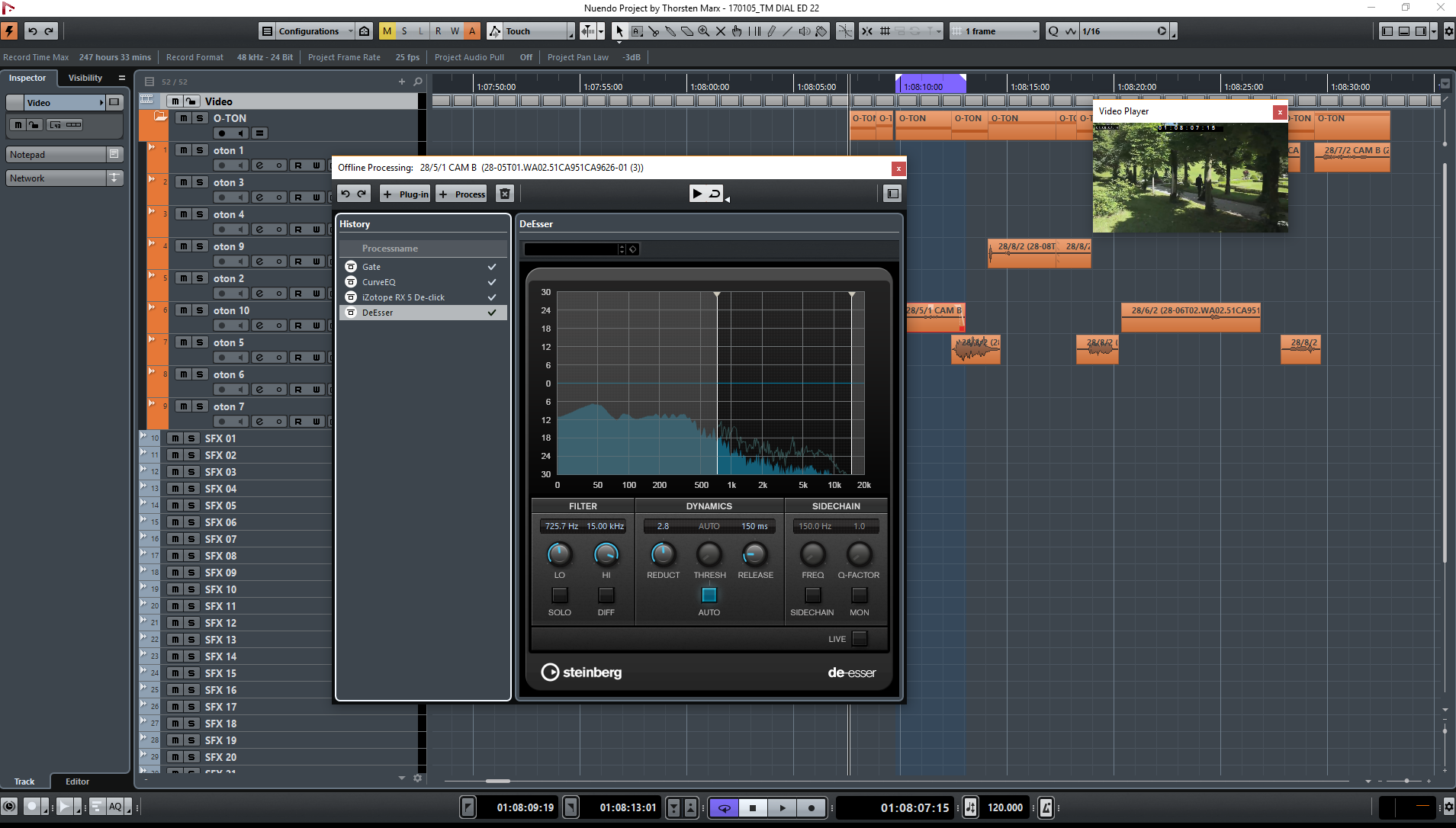 Offline processing workflow