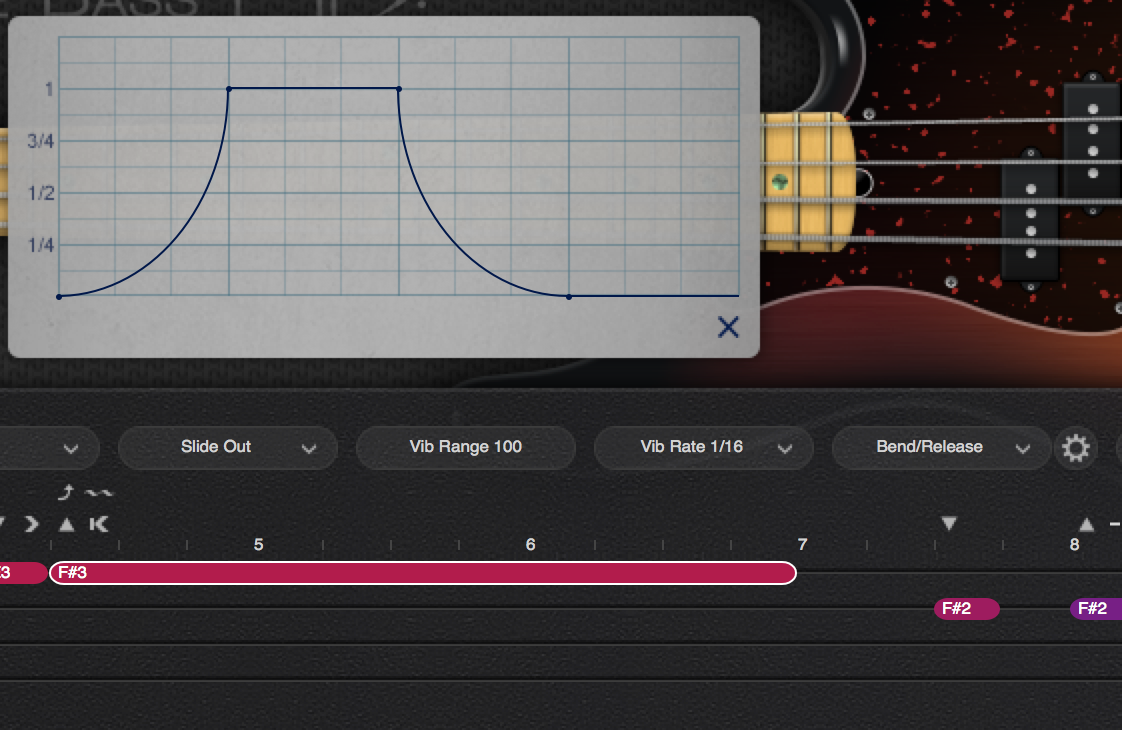 Ample Sound Ample Bass P II : bendcurve