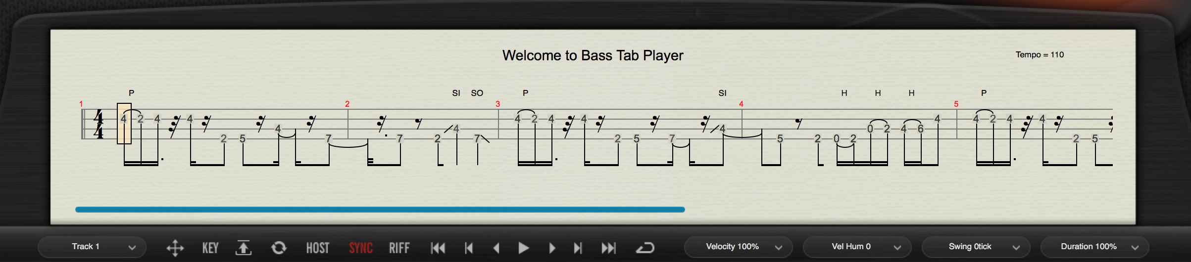 Ample Sound Ample Bass P II : tabplayer