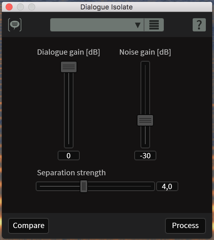 iZotope RX 6 Standard : dialogueisolate
