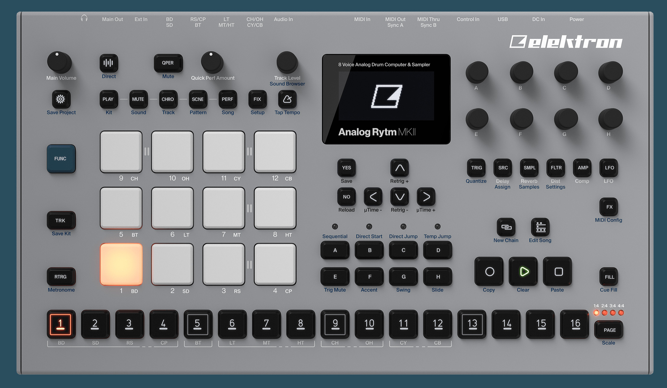 Elektron Analog Rytm MKII : Analog Rytm mkII front