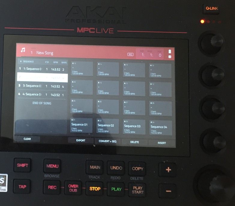 Akai MPC Live : new song