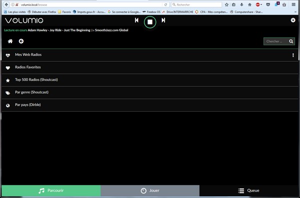 Volumio Page 2.2 Web Radio