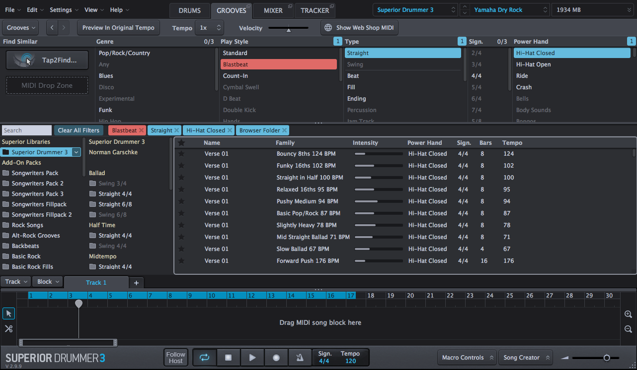 Toontrack Superior Drummer 3 : grooves