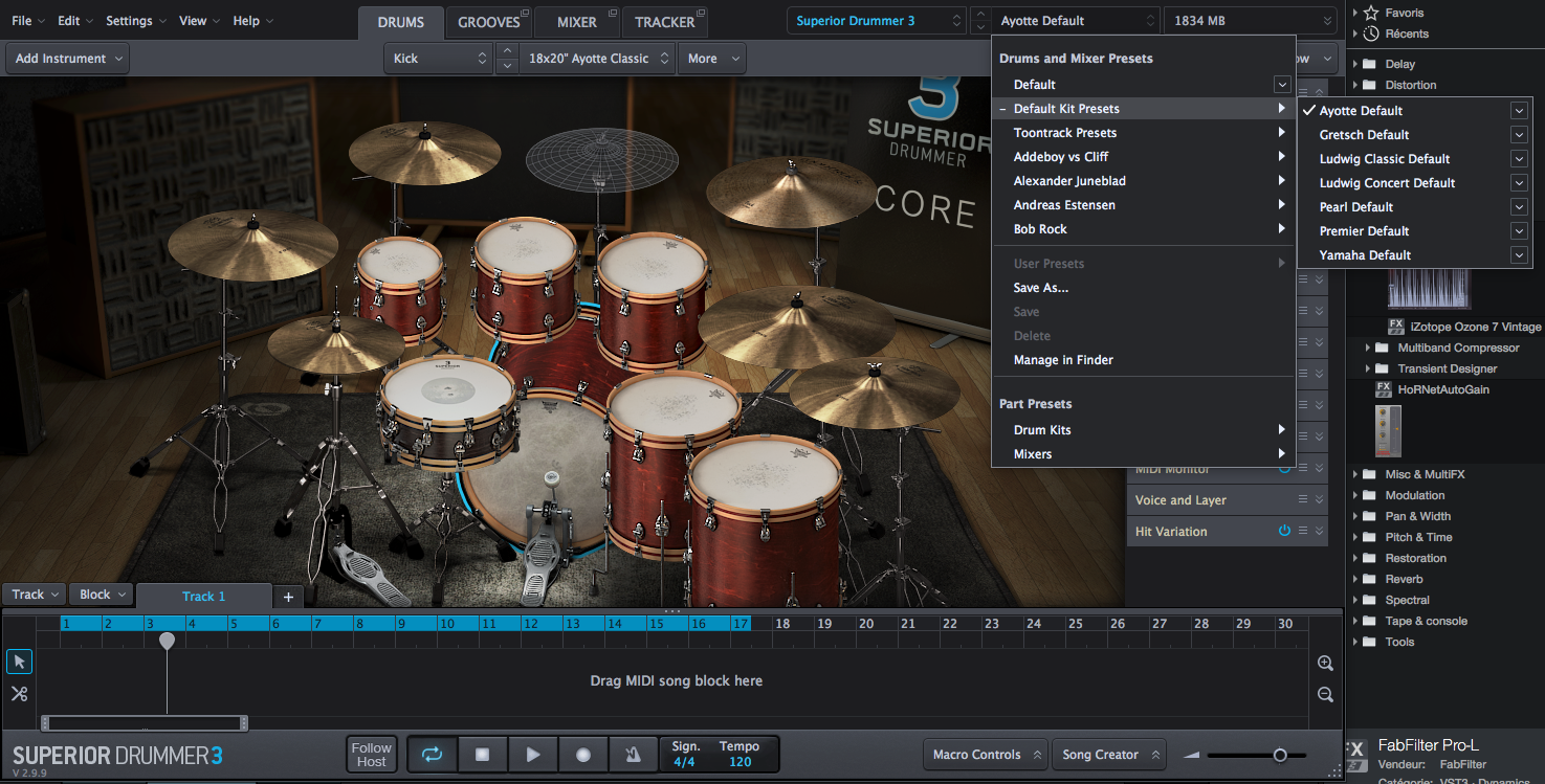 Toontrack Superior Drummer 3 : kits