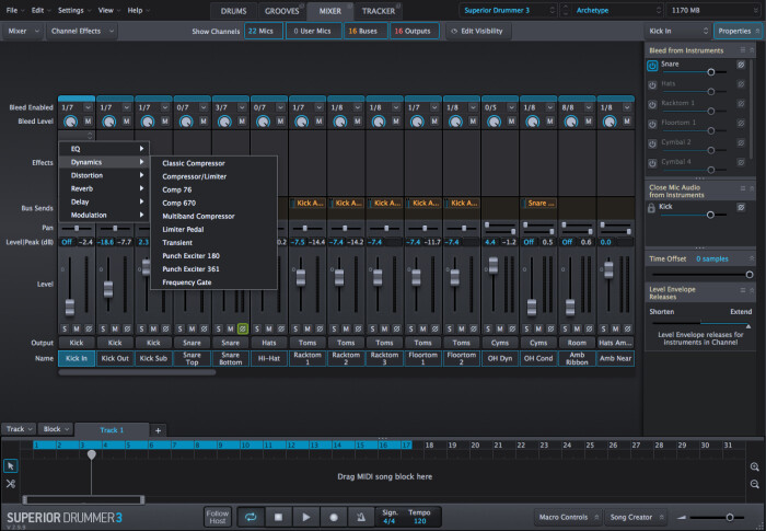 Toontrack Superior Drummer 3 : mixer Toontrack Superior Drummer 3 : mixer