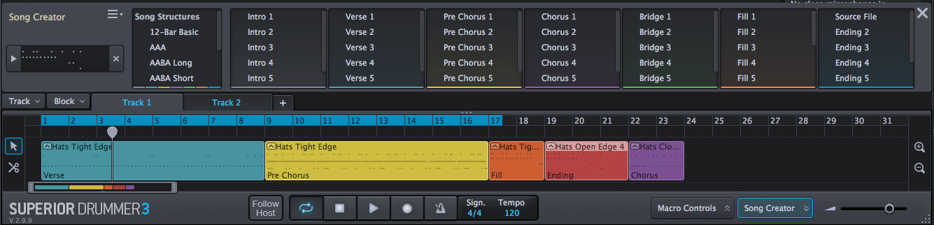 Toontrack Superior Drummer 3 : songcreator