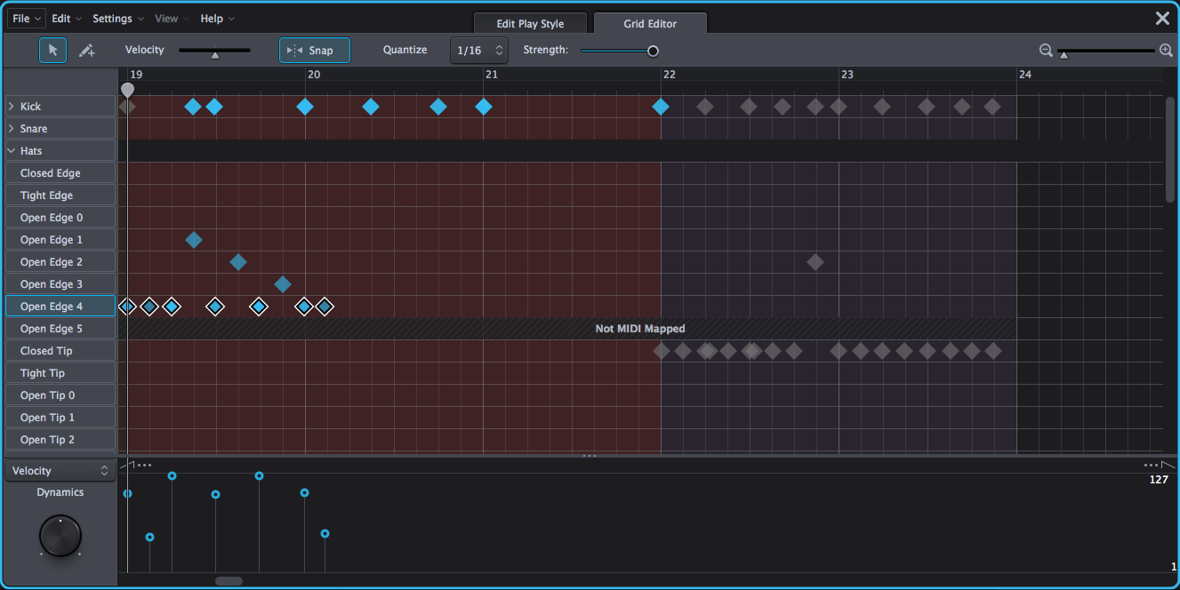 Toontrack Superior Drummer 3 : grideditor
