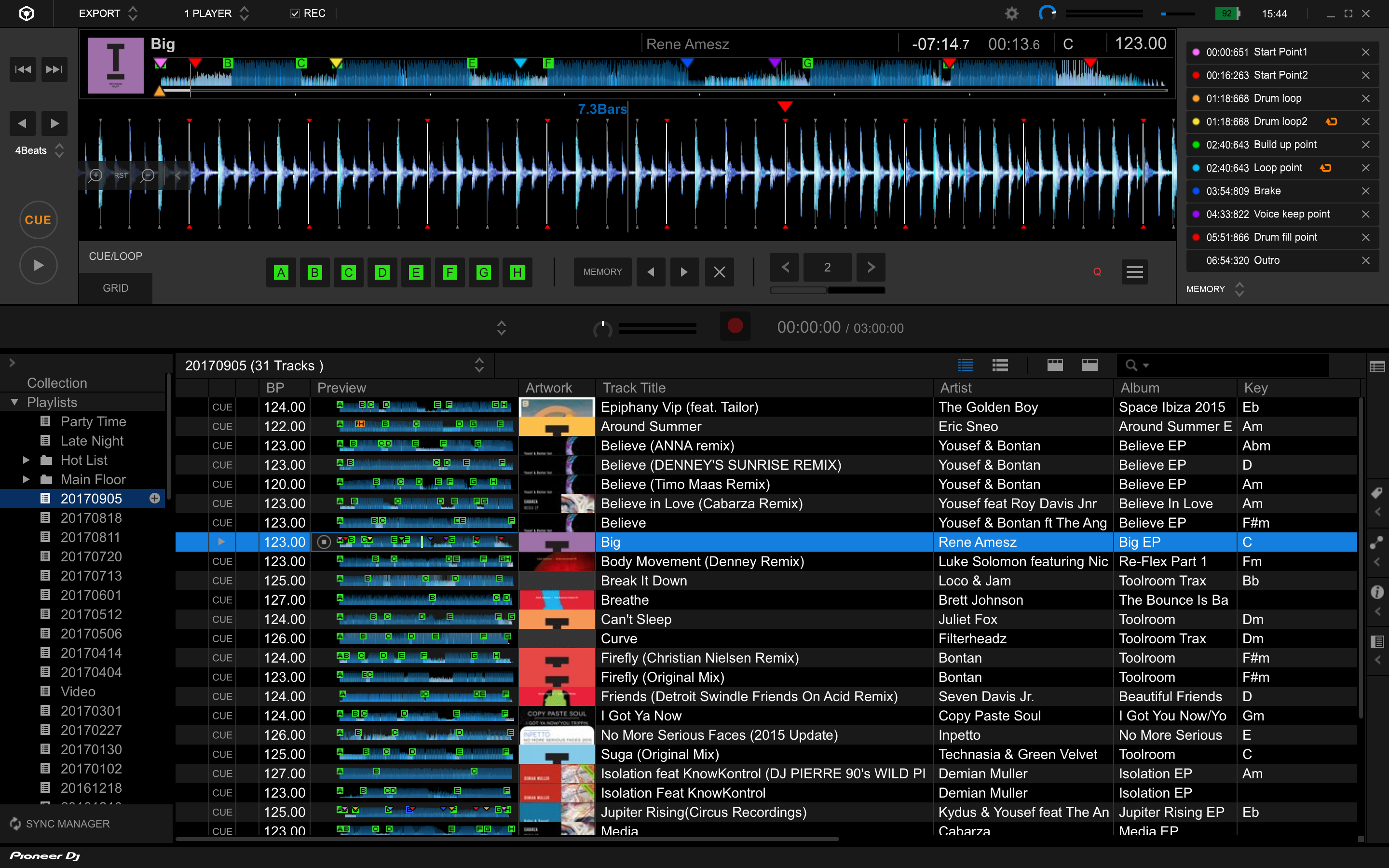 Pioneer DDJ-XP1 : rekordbox5 main