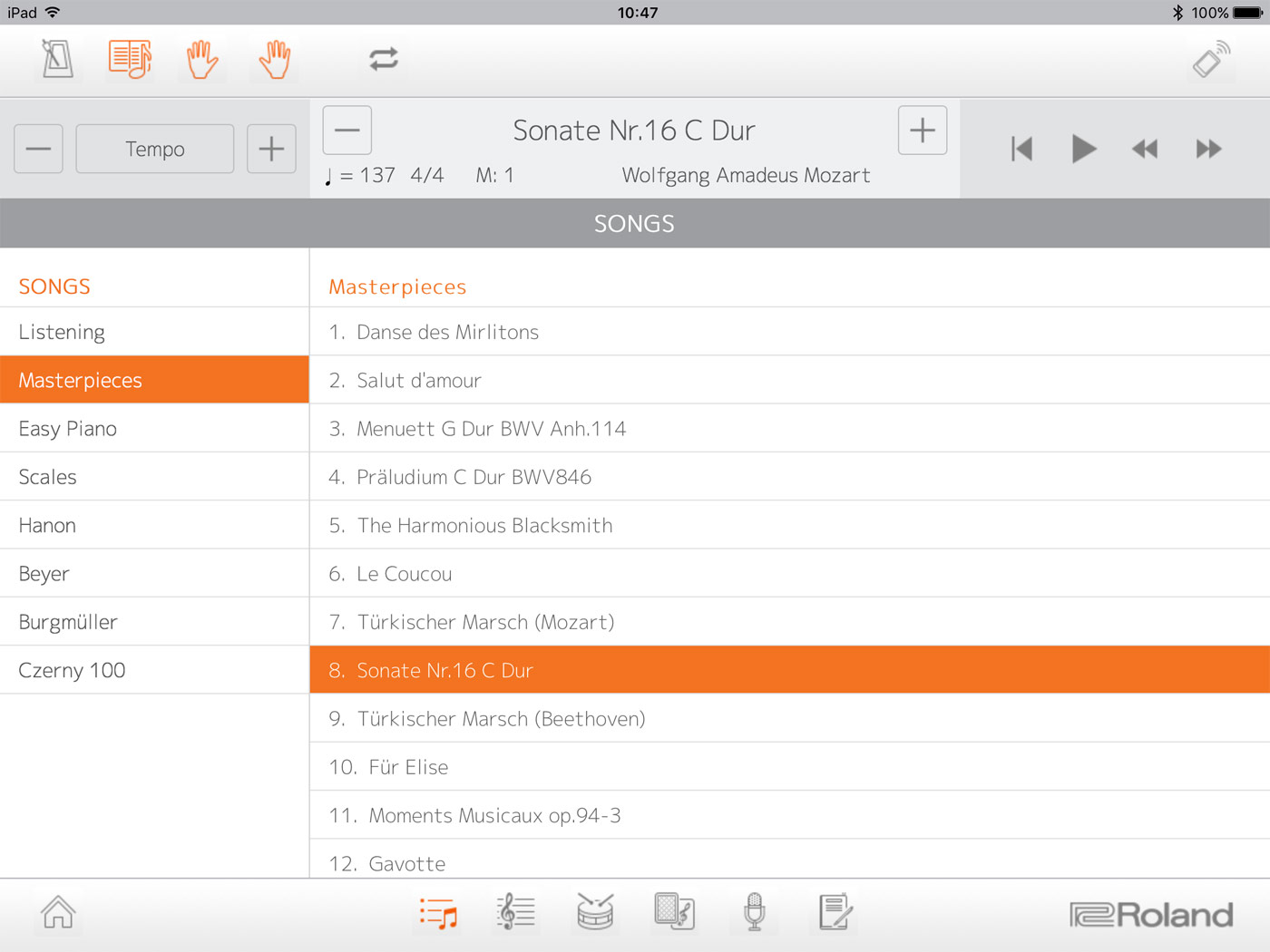 Roland Piano Partner 2 : 02 Songs gal