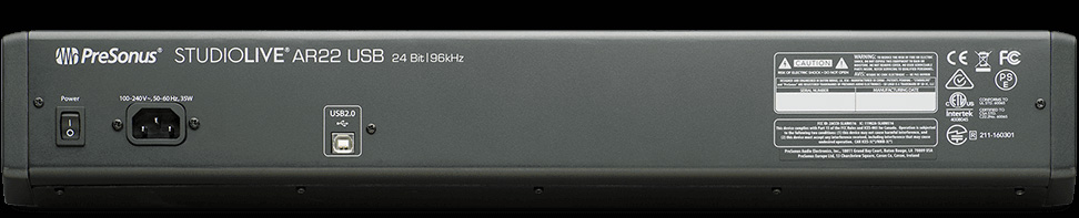 StudioLive AR22 Rear