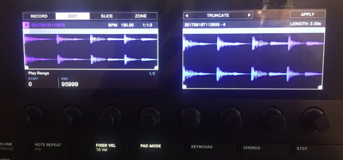 Native Instruments Maschine mk3 : forme d'ondes Native Instruments Maschine mk3 : forme d'ondes