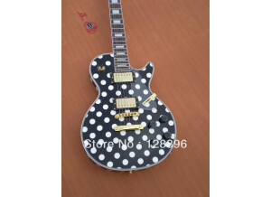 Free Shipping Newest Classic Black Solid guitar White font b point b font on font b