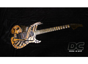 carved skull guitar