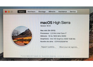 Apple Mac mini late-2012 core i7 2,3 Ghz (10510)