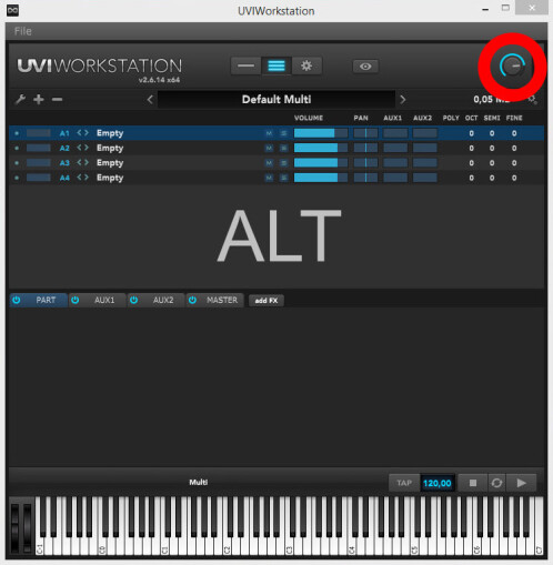 UVIworkstation Midi Volume