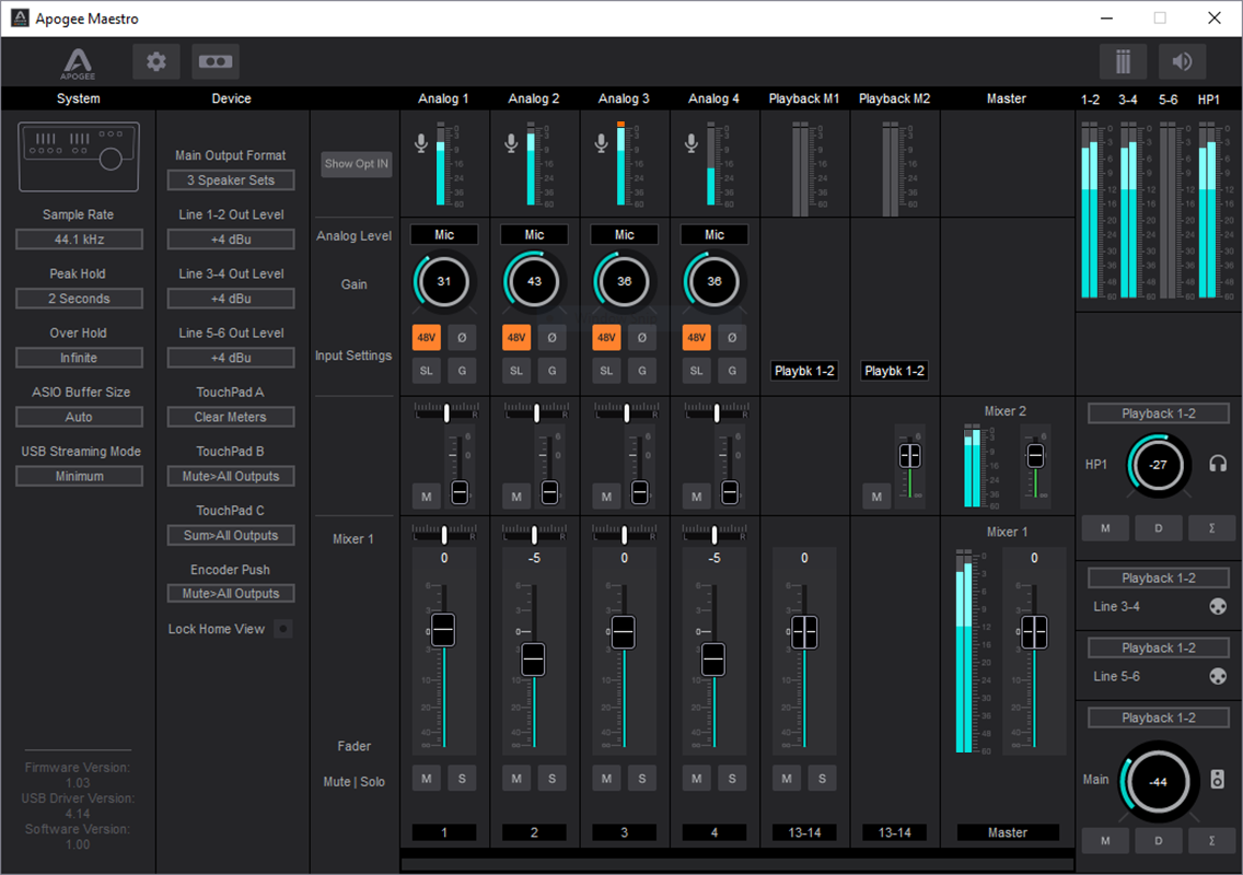 Apgoee Quartet Maestro Windows